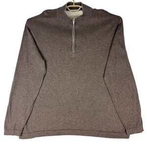 Tommy Bahama 1/4 Zip Sweater XXL Brown Cotton Cashmere Pullover Mens